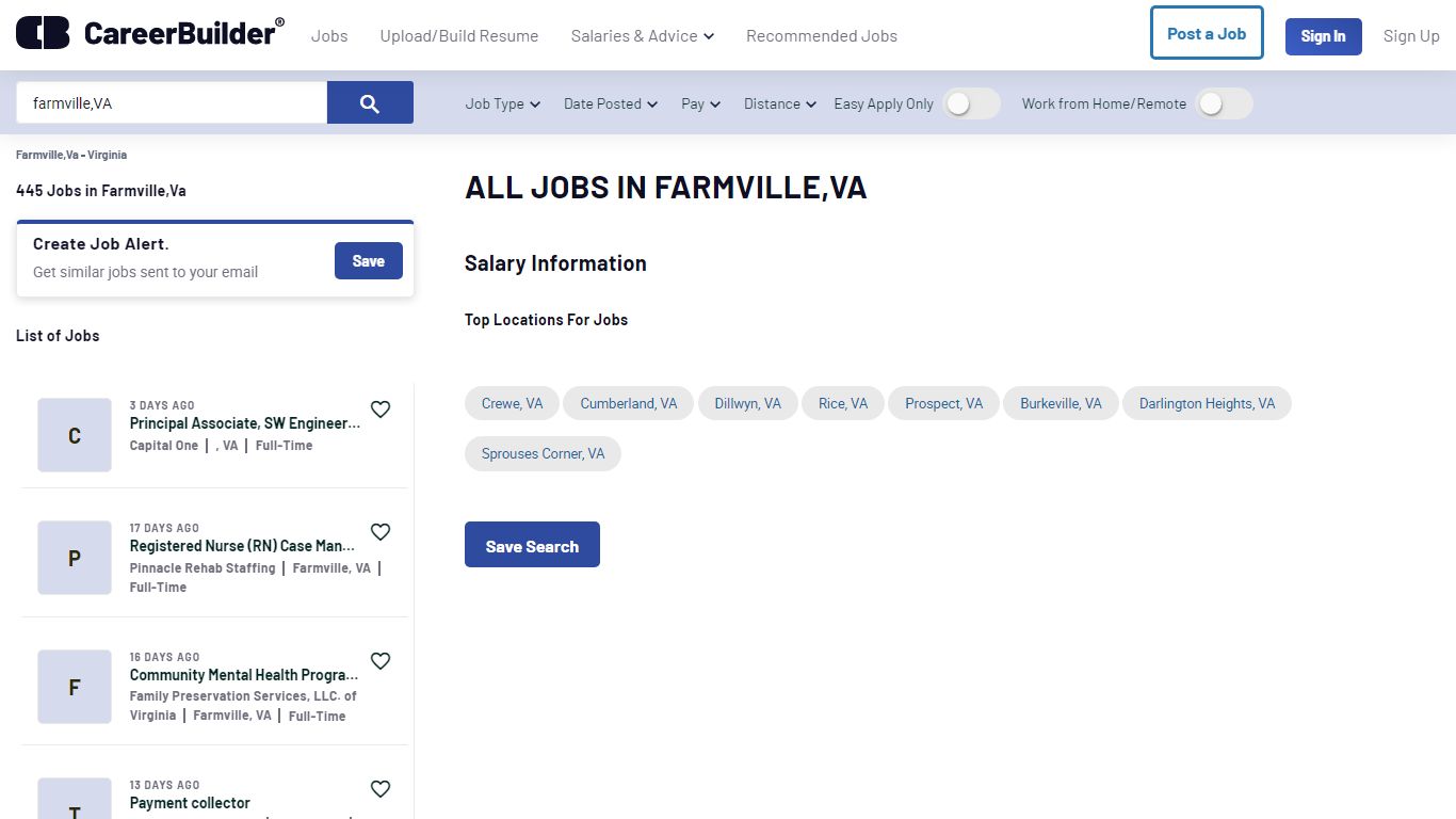 All Jobs in farmville,VA - Apply Now | CareerBuilder